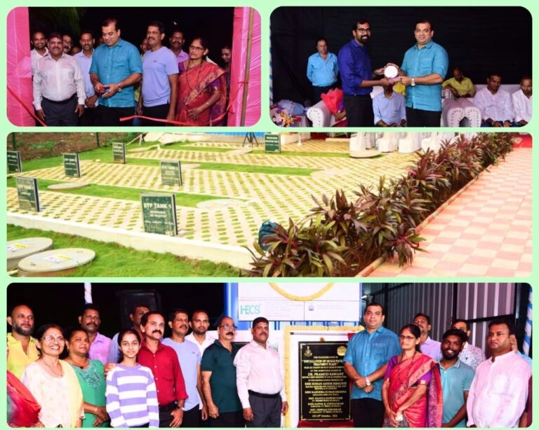Goa Minister of Tourism inaugurating the HECS 100 KLD packaged STP at Porvorim, Goa
